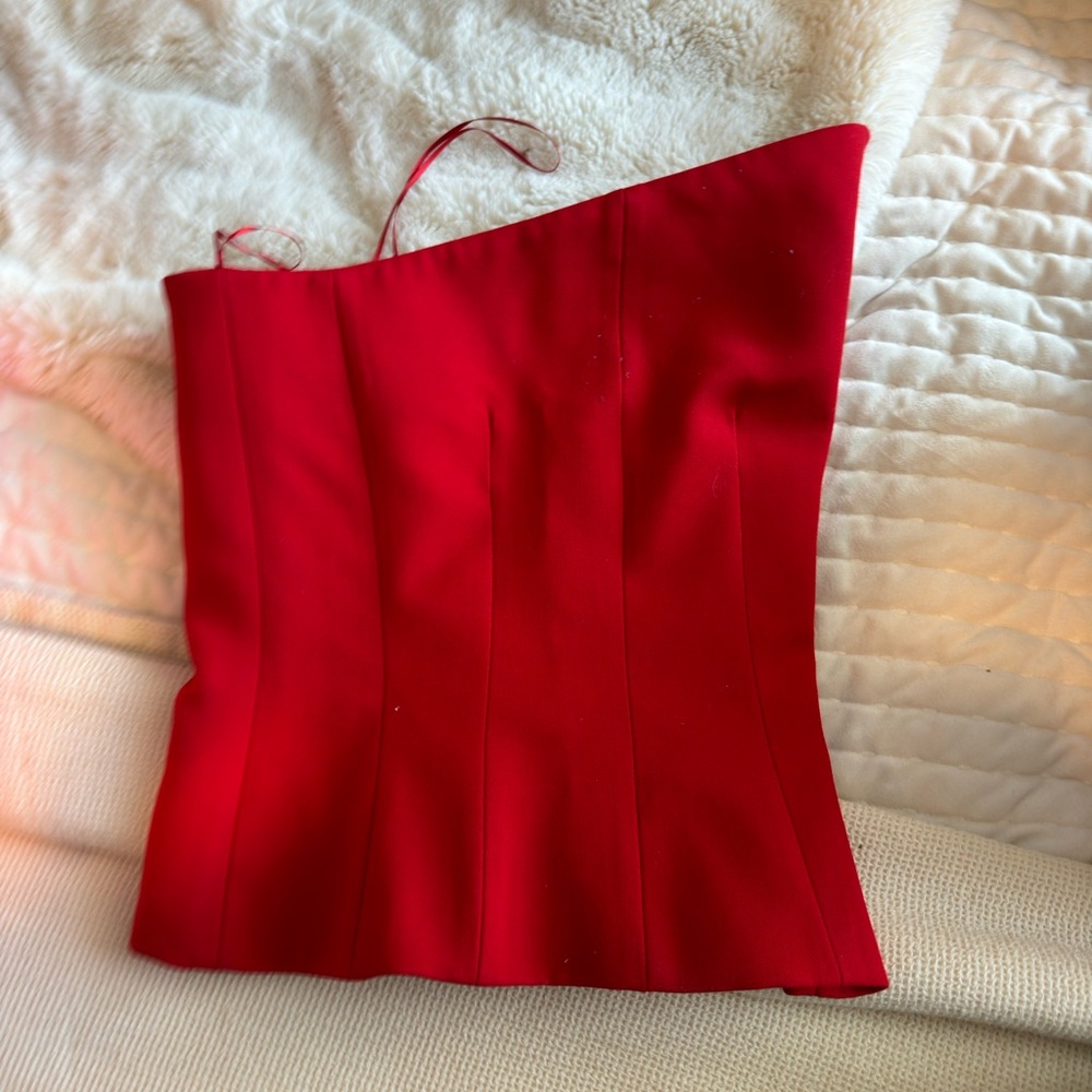 Zara Red Strapless Corset Top